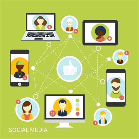 Social Media Network Connection Concept Stock Vector Illustration Of Advertising