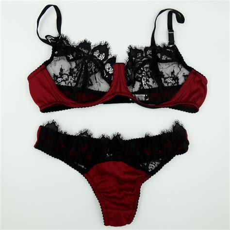 Red And Black Lace Bra And Panties Ibikinicyou