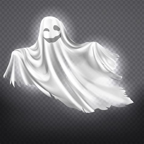 Free Vector Illustration Of White Ghost Smiling Phantom Silhouette