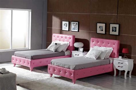 Pink Vg Leatherette Twin Full Bed Kids Bedroom