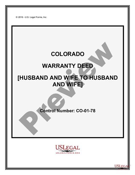 Lakewood Colorado Warranty Deed Husband And Wife To Husband And Wife