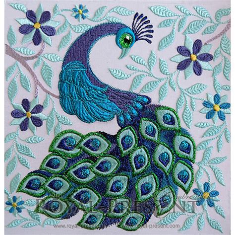 Machine Embroidery Design Royal Peacock Royalpresentemb On Etsy