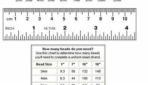 Seed Bead Size Chart Printable - Printable Word Searches