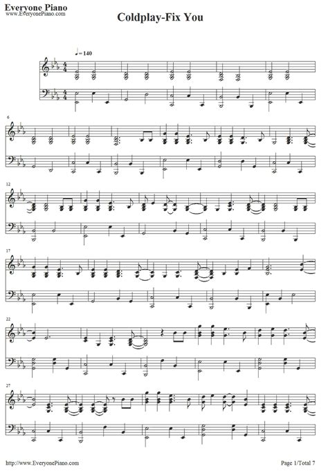 When you get what you want but not what you need. Free Fix You-Coldplay Sheet Music Preview 1 … | Piano ...