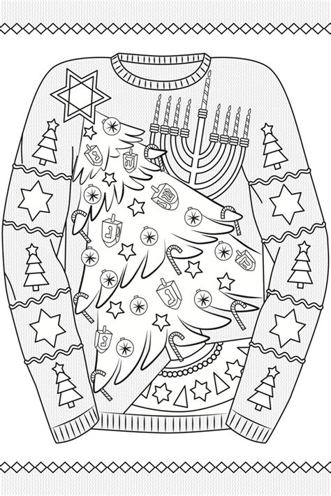 Save coloring page color online. 16 Ugly Christmas Sweater Colouring Pages - Mum In The ...