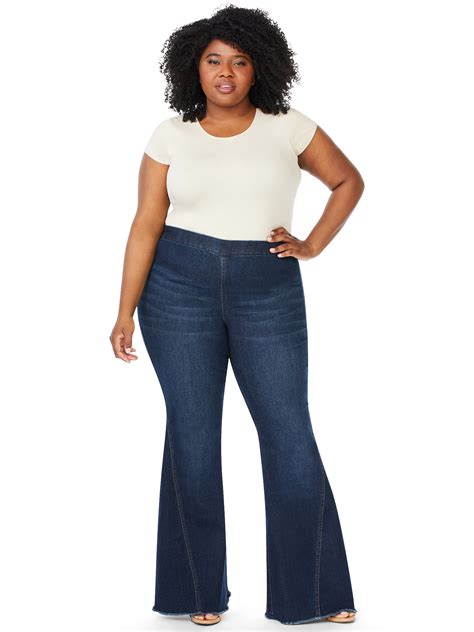 Sofia Jeans Womens Plus Size Melisa Curvy High Rise Super Flare Pull