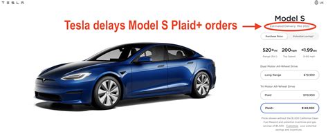 Tesla Delays New Model S Plaid Plus Orders To Mid 2022 Electrek