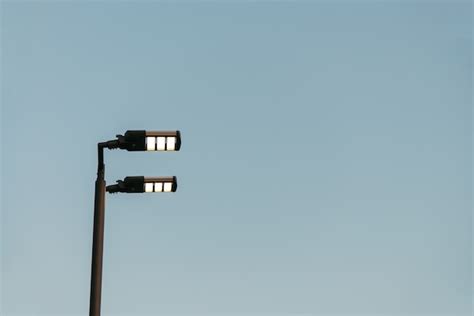 Premium Photo Street Light Against Twilight Background