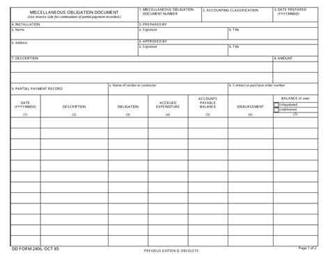 Dd Form 2406 Fill Out Sign Online And Download Fillable Pdf