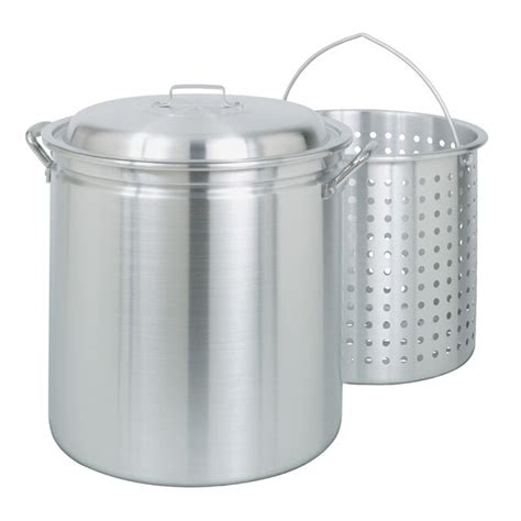 Bayou Classic 60 Quart Aluminum Stock Pot With Lid And Basket In The