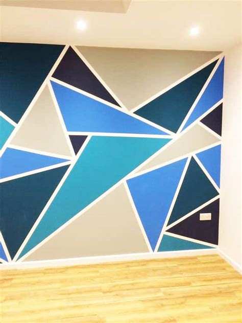 Geometric Wall Paint Color Ideas Study Room Wall With Geometric