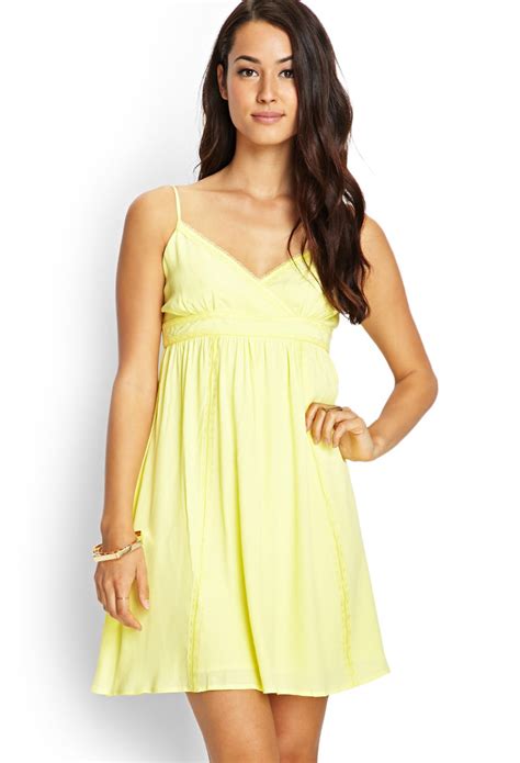 Lyst Forever 21 Woven Cami Dress In Yellow