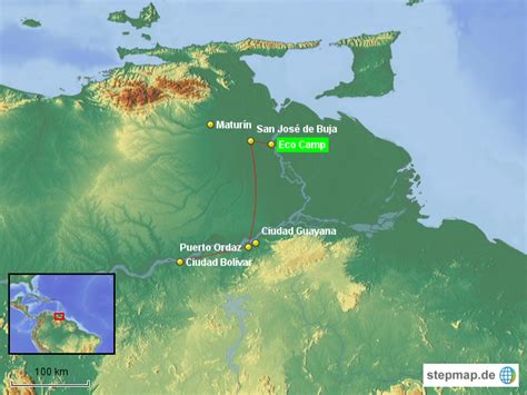 Stepmap Tour Delta Orinoco Landkarte Für Venezuela