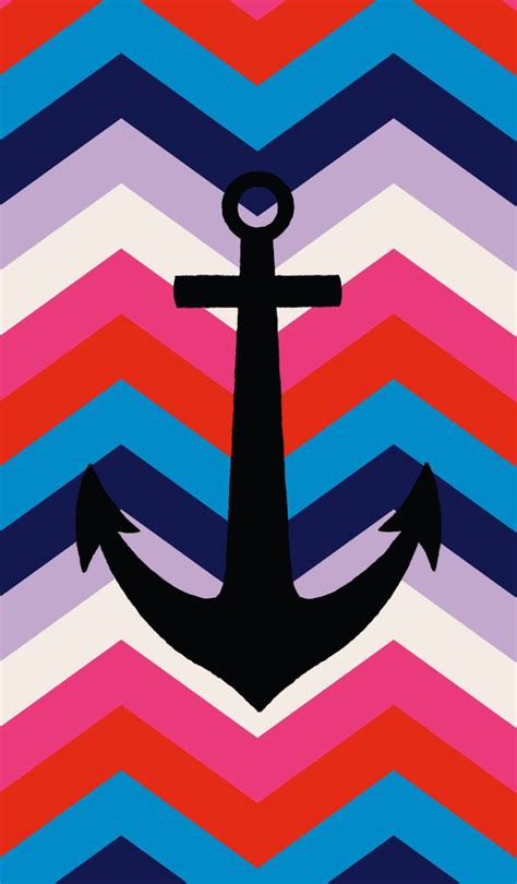 Anchor Colorful Chevron Nautical Wallpaper Anchor Art Anchor Wallpaper