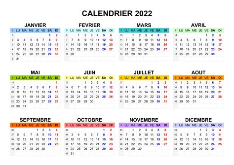 Calendrier 2022 Jours Fériés 2022