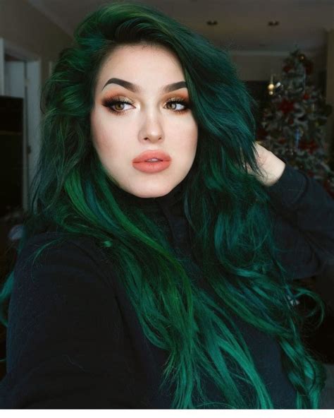 Classy 100 Hair Colors Trends To Try This Season Dark Green Hair Hair Styles Cool Hair Color