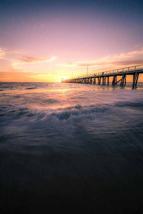 Henley Beach Jetty At Sunset Adelaide South Australia Stock Image