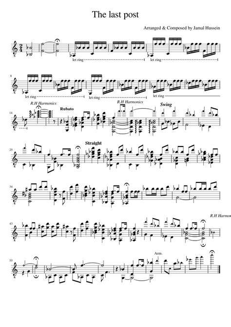 The Last Post Bugle Call Sheet Music For Guitar Solo