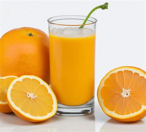 Premium Ai Image Fresh Orange Juice In The Glass On Solid Background