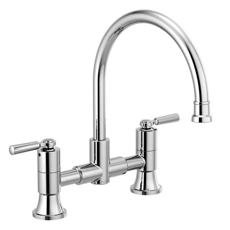 Bridge kitchen faucets are gaining back their popularity in recent years. Peerless Westchester 2-Handle Bridge Kitchen Faucet in ...