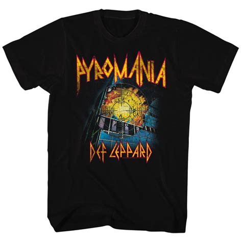 Def Leppard Shirt Pyromania Black Tee T Shirt Def Leppard Shirts