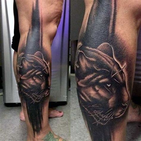[100 ] black panther leg tattoo design png 2023