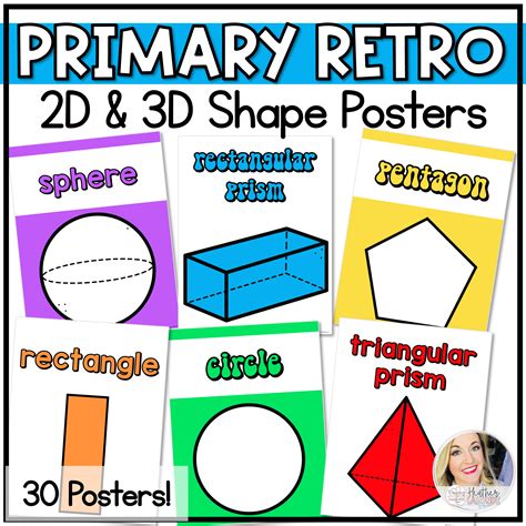 2d And 3d Shape Posters Rainbow Classful