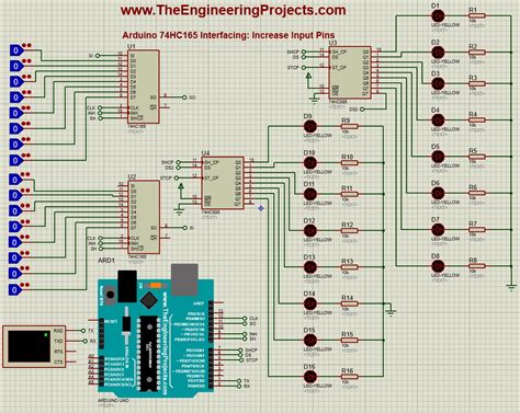 Interfacing Of Arduino With 74HC595 74HC165 The Engineering Projects