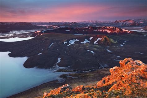 Ljótipollur Crater In Landmannalaugar Peninsula Highlands Of Iceland