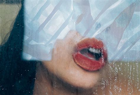 Psychedelic Preacher — Sexy Lips Pressed Against Glass Mixed By Photo Portrait Photography