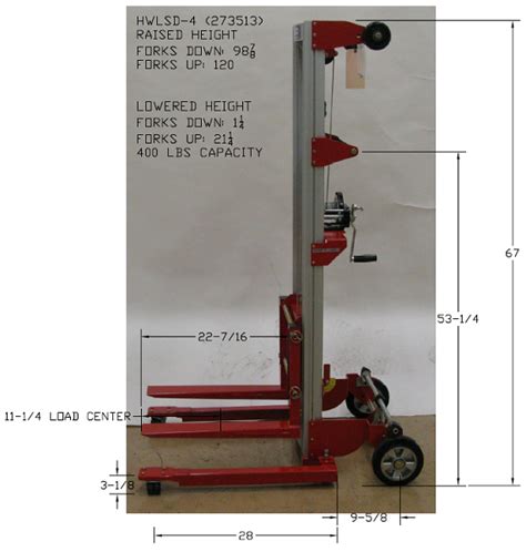 400lb Capacity Manual Straddle Stacker With Adjustable Base With