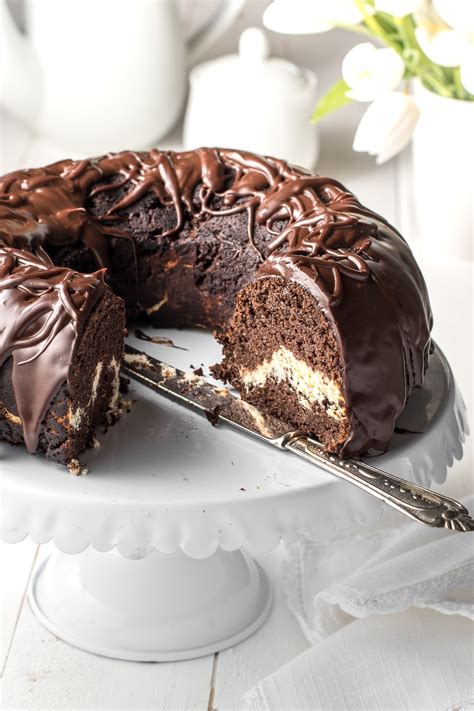 Buttercream frosting and choc ganache over the top. Bundt Cake Recipes With Filling In The Middle - GreenStarCandy