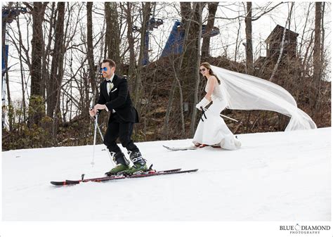 Winter Wedding Ski Shoot Mt Southington Connecticut Wedding
