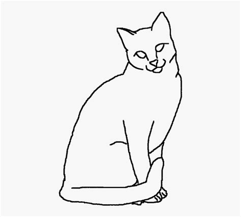 Drawn Cat Outline Drawing Cat Drawing Outline Sitting Hd Png