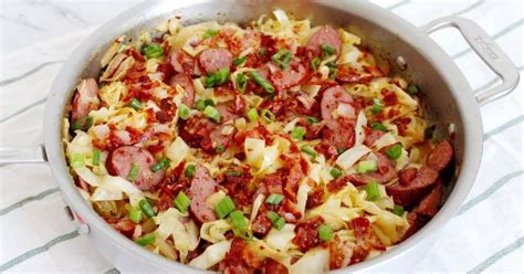 Bacon actually holds up quite well in the freezer, though its peak flavor quality will only last one to two months. Braised Cabbage with Kielbasa and Bacon - Keto, Paleo ...