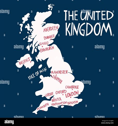 Vector Hand Drawn Stylized Map Of The United Kingdom Travel