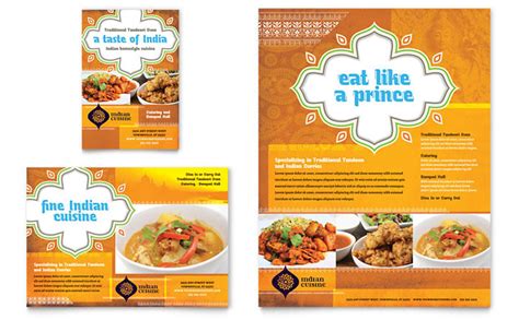 Indian Restaurant Flyer And Ad Template Design