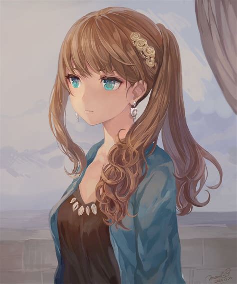 brown hair with blue eyes anime dễ thương phim hoạt hình