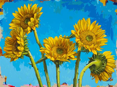 David Palmers Paintings Bring Summer Sunflower Warmth To Your Home