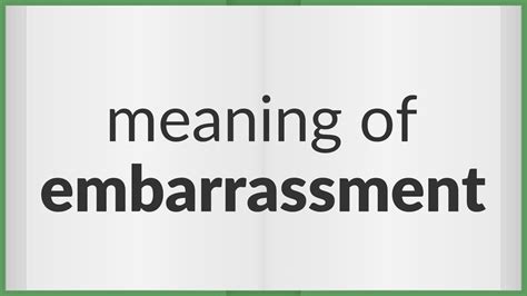 Embarrassment Meaning Of Embarrassment Youtube