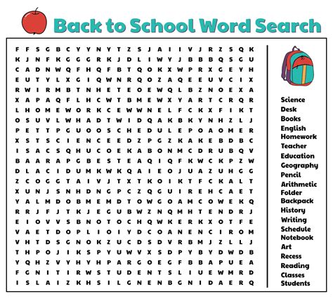 10 Best School Word Search Puzzles Printable Printableecom Free