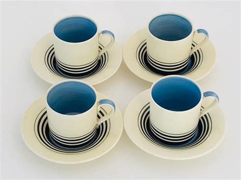 Susie Cooper Tango Kestrel Coffee Cup And Saucer Blue Etsy Uk