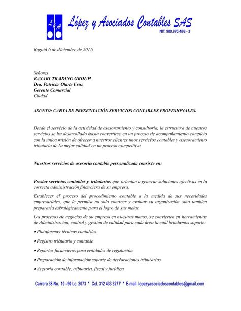 Ejemplo Carta De Oferta De Servicios Profesionales Financial Report