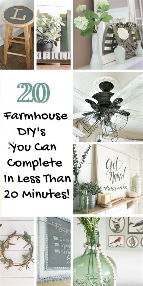 20 Farmhouse Diy Craft Ideas You Can Make In 20 Minutes Or Less Country Farmhouse Decor Diy