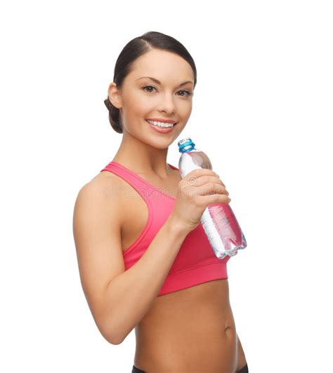 Sporty Woman Drinking Water From Bottle Stock Image Image Of Shaping Athlete 31981815