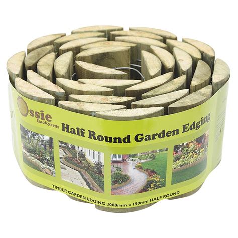 Half Round Garden Timber Edging 150mm X 3m Roll