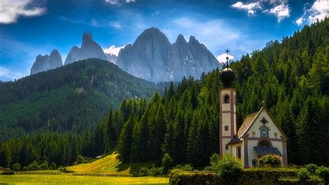 Online Crop Hd Wallpaper Religious Chapel Forest Italy Mountain