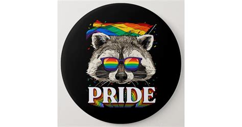 Lgbt Raccoon Gay Pride Lgbtq Rainbow Flag Sunglass Button Zazzle