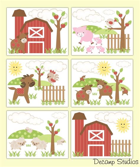 Maybe you would like to learn more about one of these? Farm Animal Nursery Prints Wall Art Baby Boy Kids Barnyard ...