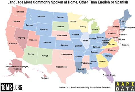 Infographic Most Commonly Spoken Languages In The Us By State